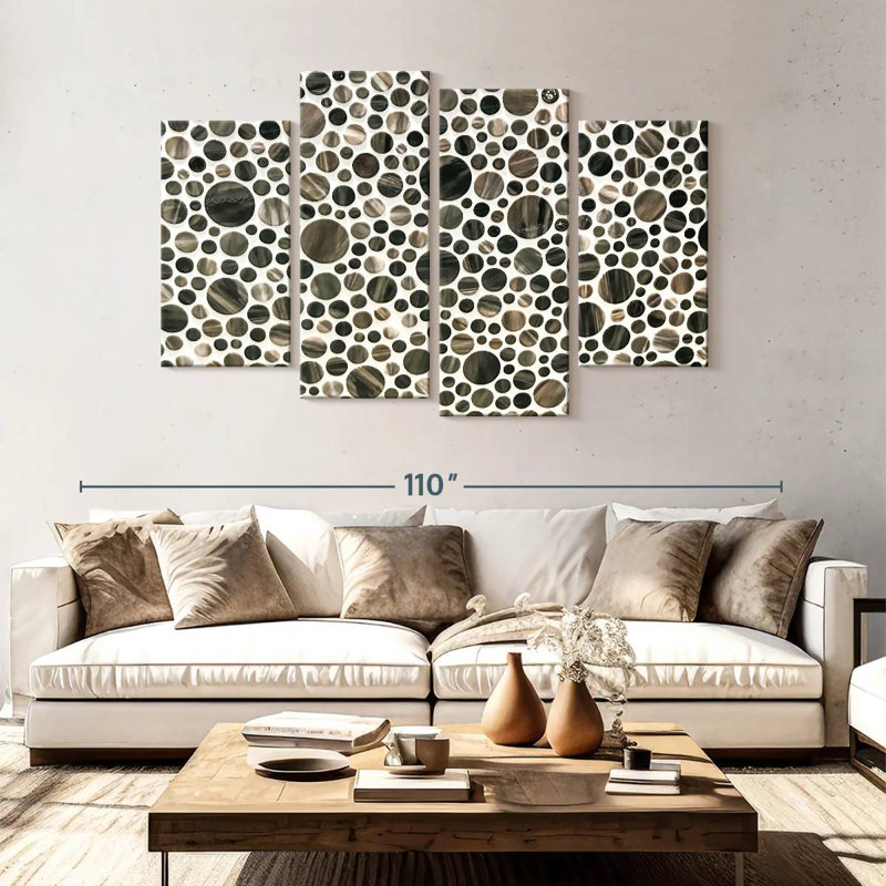 Avery Round Stone Tiles, 54" H x 84" W