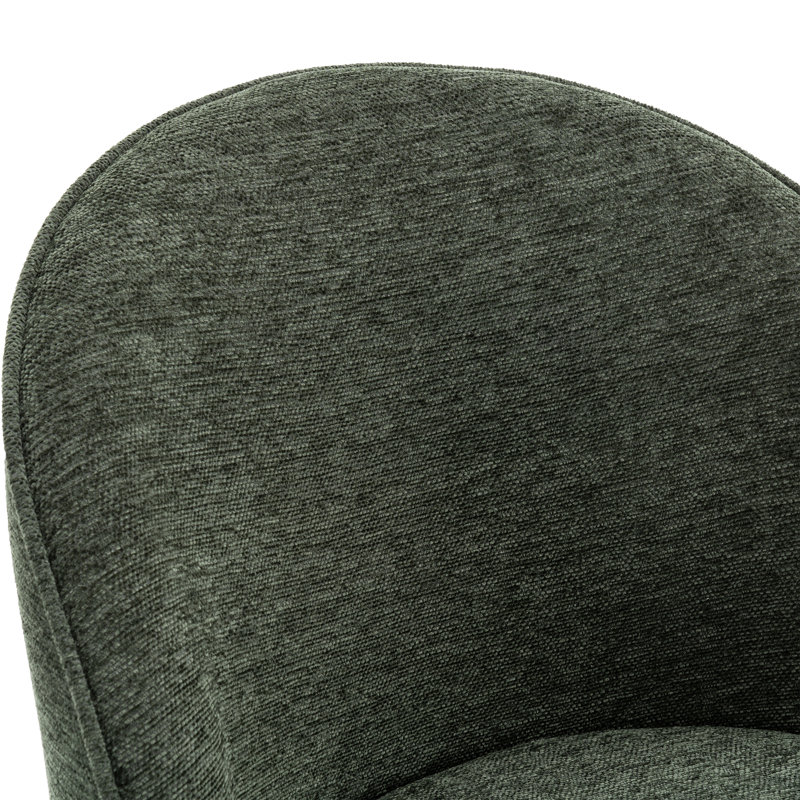 Fauteuil d'appoint pivotant avec dossier haut, Tissu vert