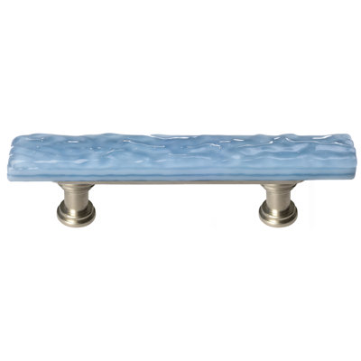 Glacier 3" CTC Powder Blue Skinny Glass Decorative Hardware Cabinet Bar Pull