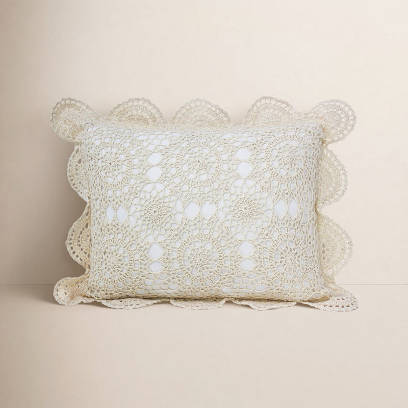 Coussin en coton fait à la main, Beige