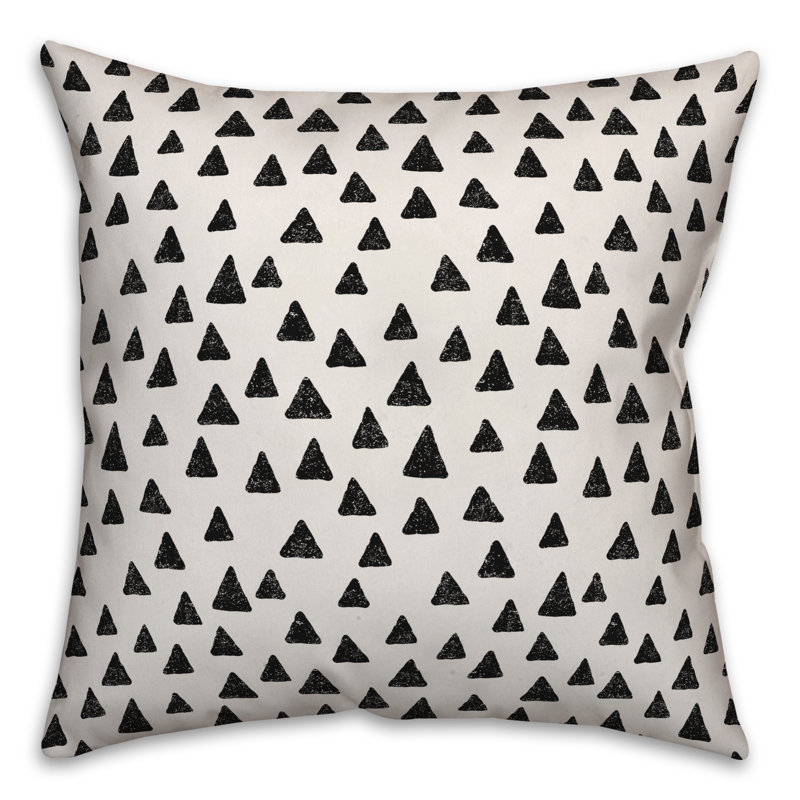 Polka Dots Reversible Throw Pillow, 20" x 20", White/Black Geometric 5