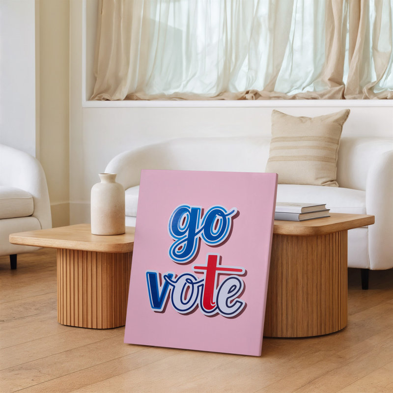 Toile, "Design a Vibrant", impression sur toile avec "The go go" dans une typographie moderne ludique, H 9 po x l 12 po
