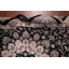 Black Floral  Indian Area Rug 9x12