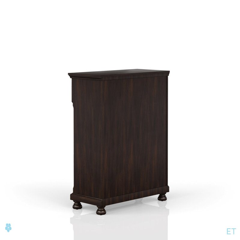 Commode 5 tiroirs cerisier foncé