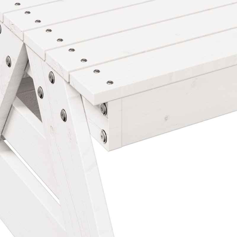 Hillwood Rectangular Outdoor Picnic Table , 88cm cm W 122cm cm D, White