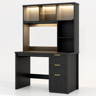 Computer Desk with Built-In Electrical Outlet