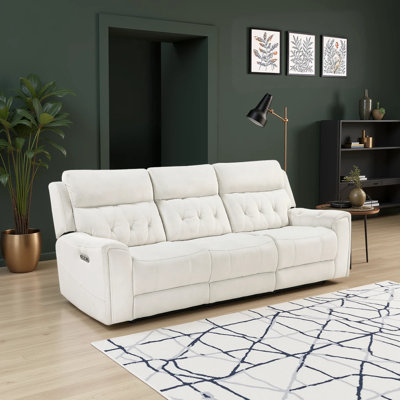 Hemington 98" Modern & Contemporary Polished Microfiber Power Recliner with Power Headrests, USB Ports and Cup Holders. by Latitude Run