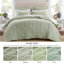 Ensemble de literie en coton 3 pièces de qualité supérieure, vert sauge, ensemble de courtepointe brodé toutes saisons
