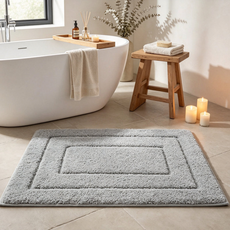 Plush Microfiber Bath Mat: Super Absorbent & Non-Slip Comfort