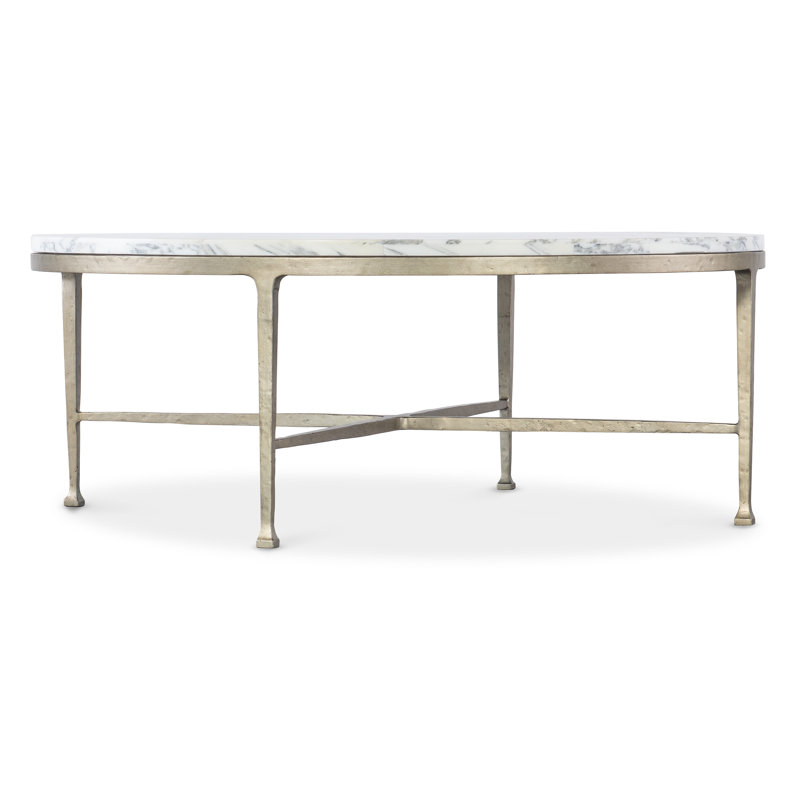 Cora Coffee Table, 16" H x 42" L x 42" W, White/Gray