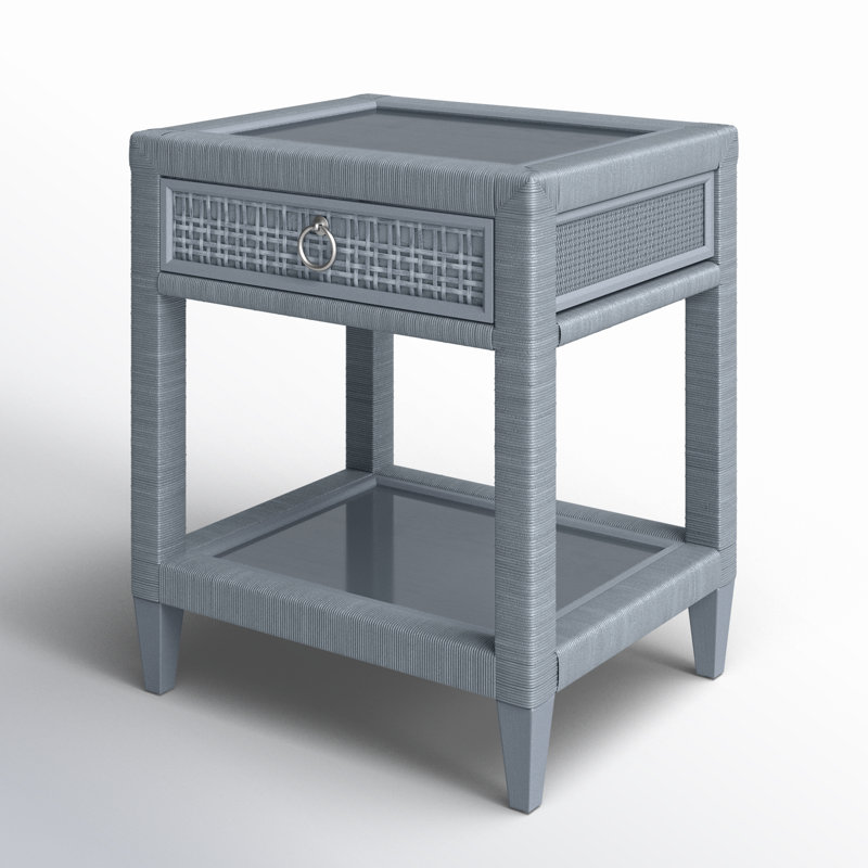 Naples 1 - Drawer Nightstand, Sea Glass, No, Satin Nickel