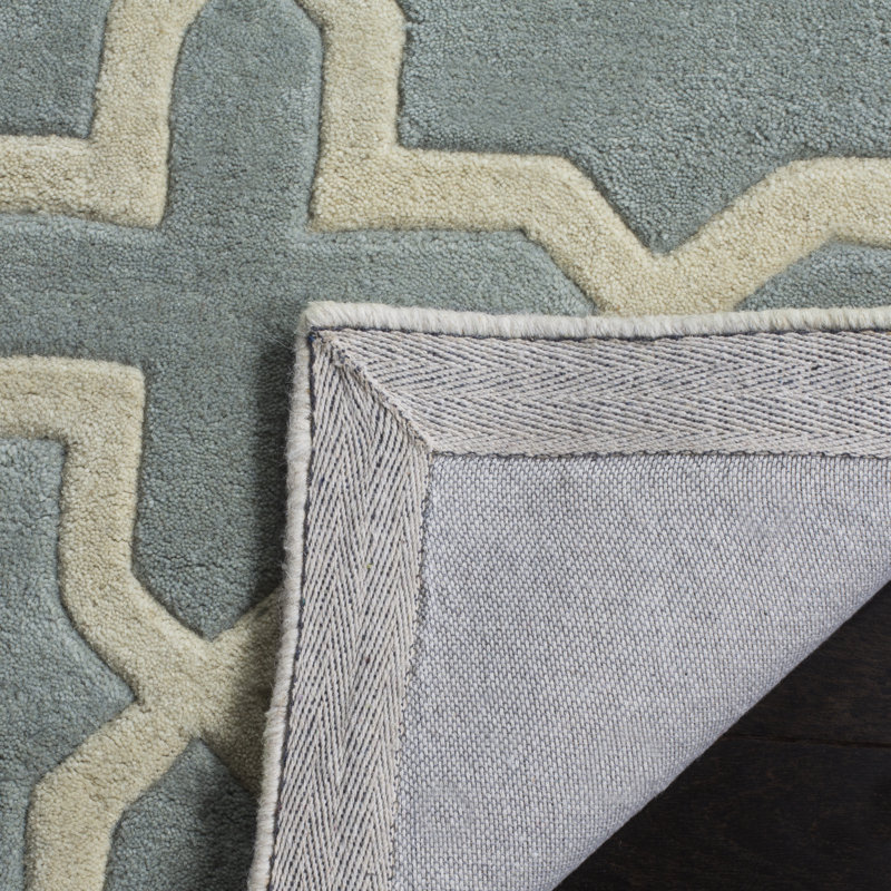 Helma Geometric Wool Hand Woven Area Rug, Rectangle 122 x 183 cm