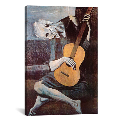 «The Old Guitarist» par Pablo Picasso, reproduction d'art sur toile tendue