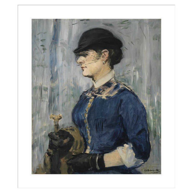 «Jeune femme au chapeau rond» par Édrede Manet, impression giclée sur cadre, H 38,68 po x l 33,5 po
