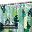 Rideau de douche à motif de feuilles tropicales avec 12 crochets-1099892054