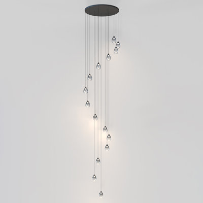 Alheidis 15 Light Glass Dimmable Pendant