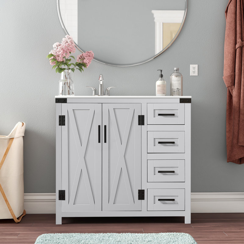 Ensemble de meuble-lavabo simple 36 po Slayton, Gris