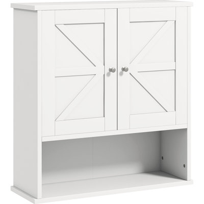 Bathroom Cabinet - Wall Mounted, Chic With Spacious Shelf, White Storage Unit, Mounted In Adjustable Shelf Structure