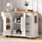 Kitchen Island With Drop Leaf, Rubber Wood Veneer, Power Outlet, And Rolling Cart With Drawers And Shelves, White | Gift Idea-1542338638