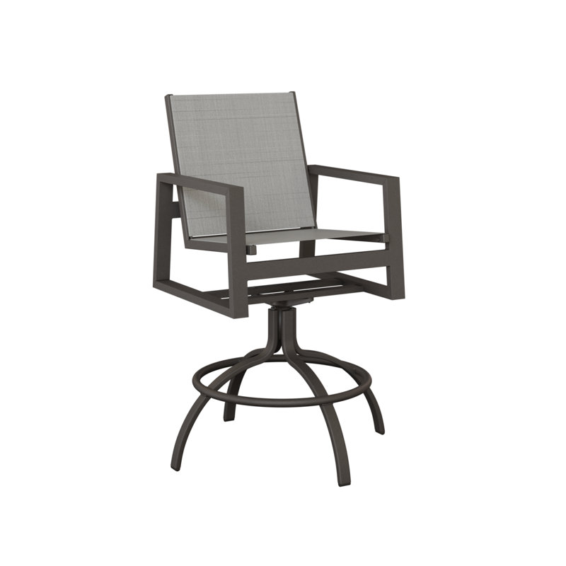 Chaise de bar pivotante Berlin Gardens Vida Slings, Graphite moucheté, Charm platine