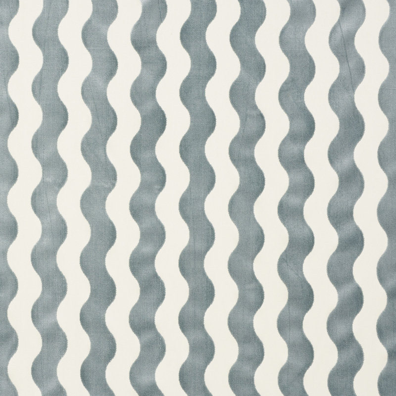 Schumacher x Miles Redd The Wave Velvet Fabric, Sky