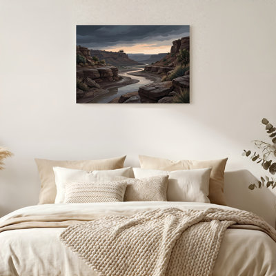 «Gallery Wrap», art mural sur toile pour le salon, la chambre à coucher, le bureau ou le vestibule - décoration murale décorative avec rivière Canyon