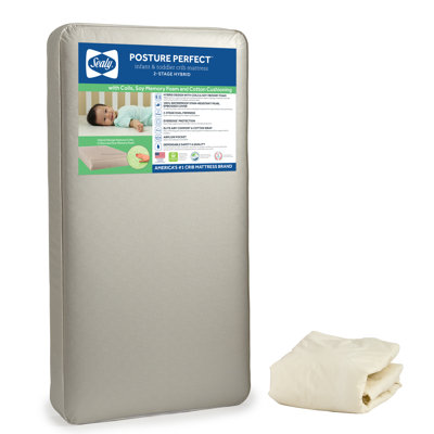 Sealy Baby Posture Perfect 2 Stage Baby Crib Mattress & Toddler Mattress, GREENGUARD GOLD Certified, Non Toxic, Made in USA, 52" x 28"