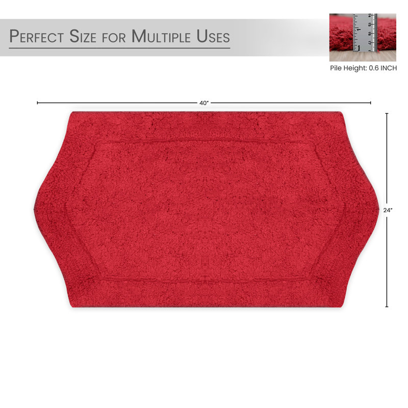 Tapis pour salle de bain Morissette, L 24 po x L 40 po, Rouge