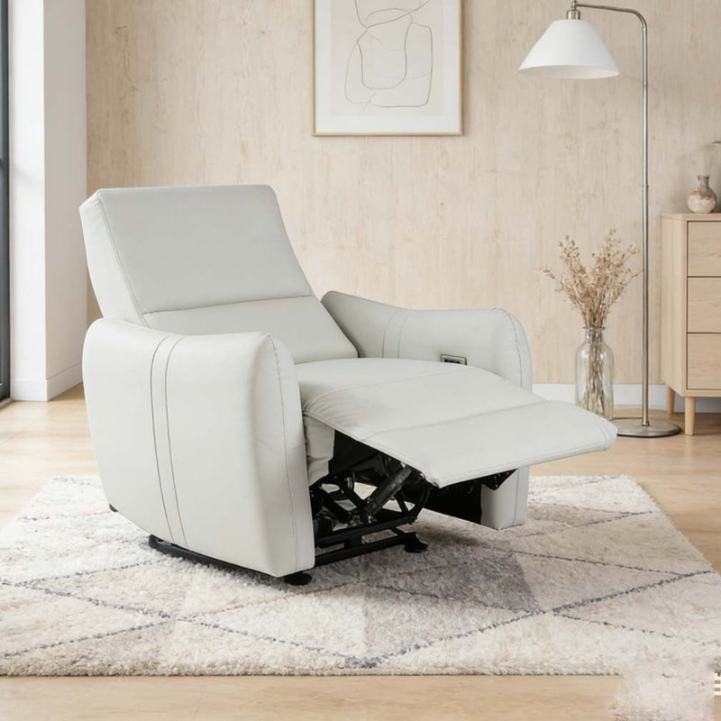 Fauteuil inclinable électrique Wall Wall, PU, Gris clair