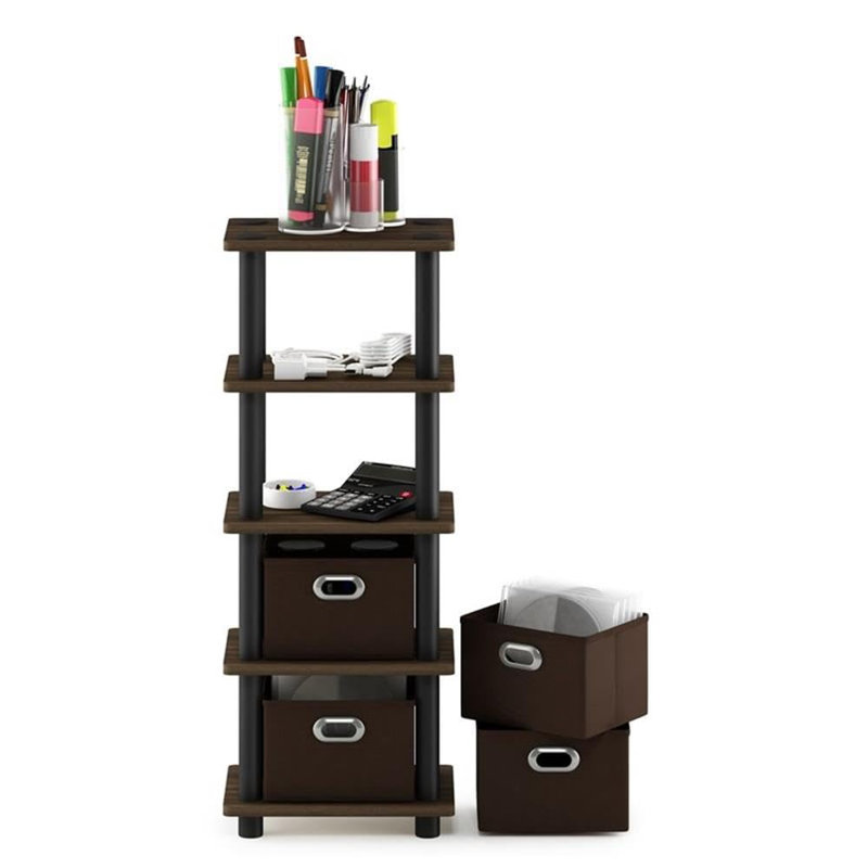 Columbia Walnut Space-Saving Rack - Stylish Open Shelf Storage Solution For Any Room