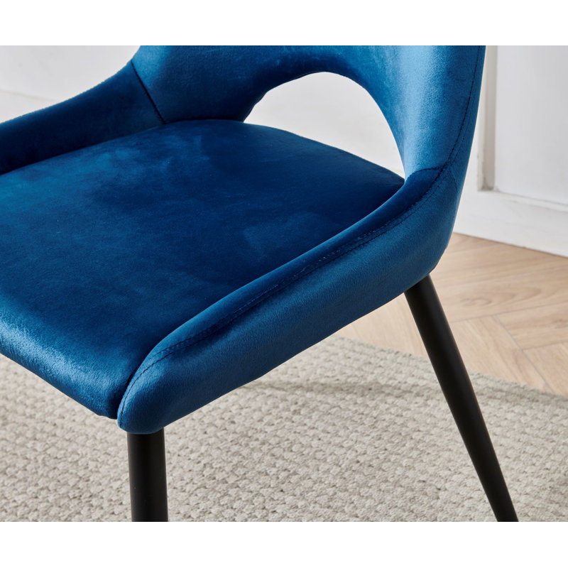 Karaya 19'' H Velvet Upholstered Side Chair, Blue