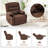Extendable Armrest Swivel Glider Chair, 360° Rotation Rocking Chair With Cup Holders & Side Pockets-314941590