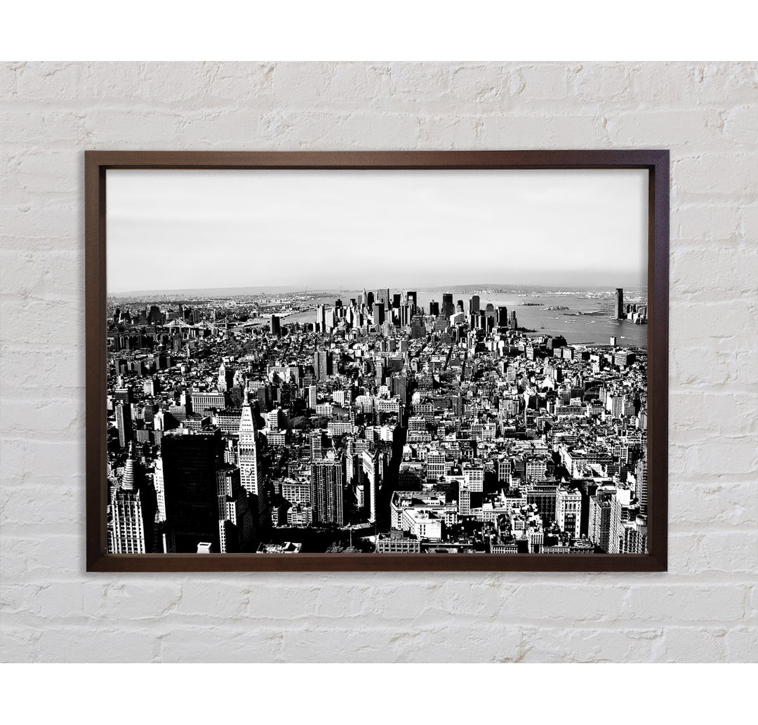 Chicago Distance B N W - Single Picture Frame Kunstdrucke auf Leinwand