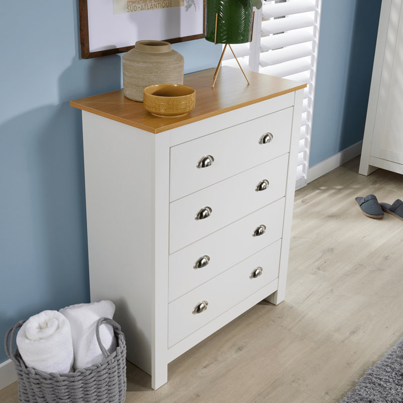 Anani 4 Drawer Wide Chest of Drawers, White