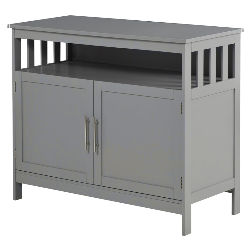 Buffet buffet, armoire de cuisine moderne, armoire à café avec tablette à 2 niveaux et compartiment ouvert