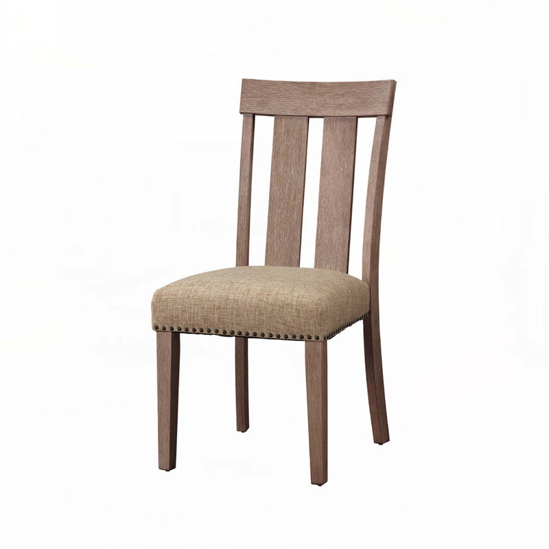 Ensemble de chaises de salle à manger rembourrées en tissu avec dossier haut, garniture cloutée
