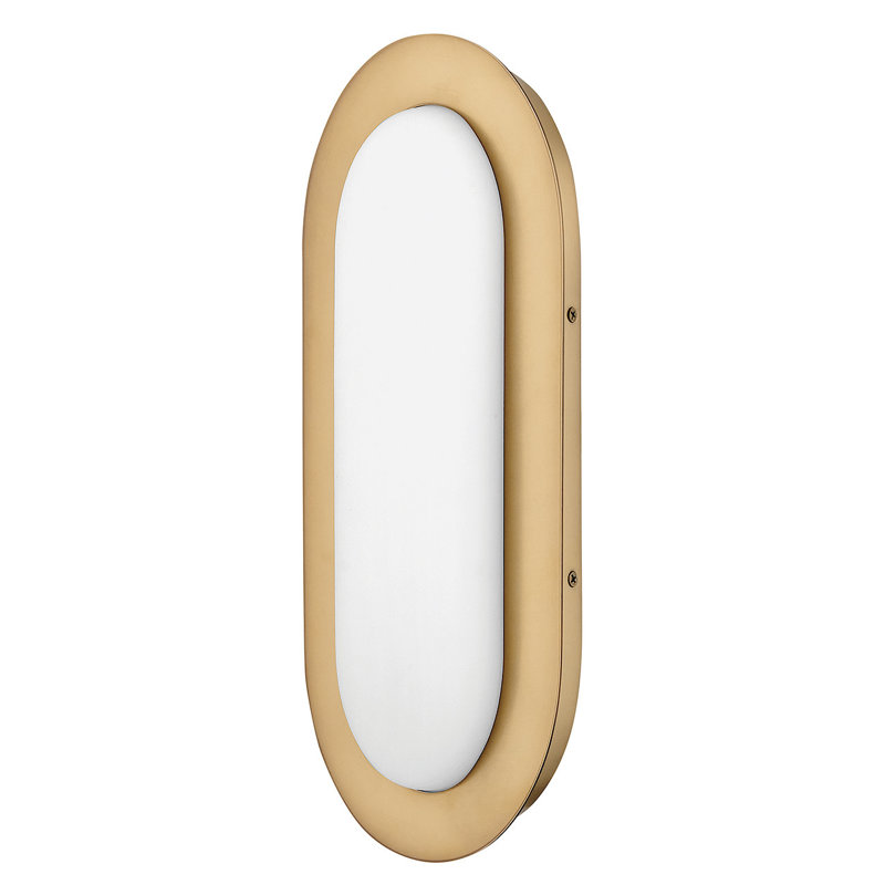 Heritage Brass Midcentury LED Vanity Light with Opal Glass Shade