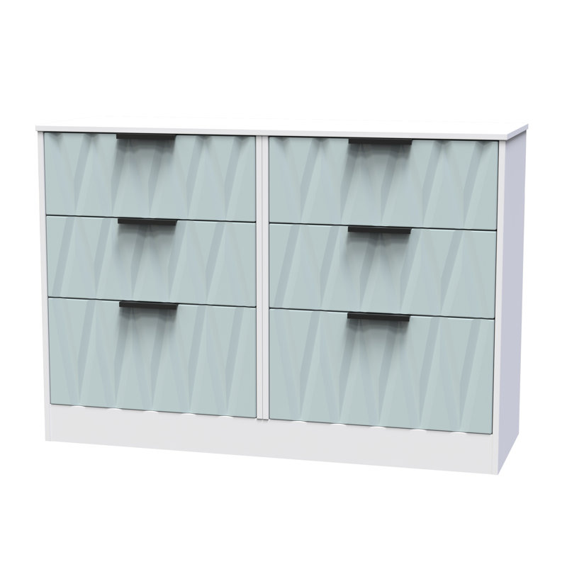 Besmir 6 Drawer Wide Chest (Ready Assembled), Duck/White