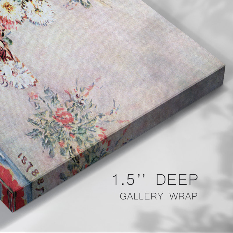 still life chrysanthemums-Gallery Wrapped Canvas, 12" H x 18" W
