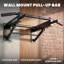 SPORTNOW Pull Up Bar Wall Mounted, Folding Design, 3 Hooks, 120 kg, Black