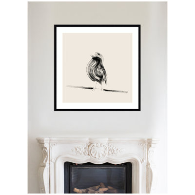 «Bird on a Branch» par Danushka Abeygoda, reproduction d'art encadrée