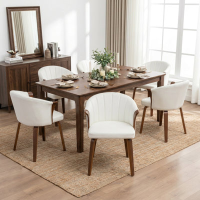 Chaise de salle à manger rembourrée en similicuir Devault