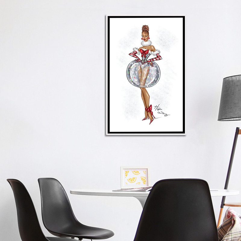 Robe boule à neige - HWI577, H 40 po x l 26 po, Impression sur toile flottante sans passe-partout, Blanc