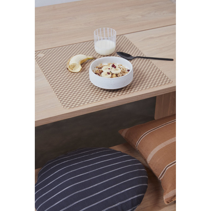 Placemat Checker, Dusty Blue/Choko