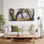 «Mossy Olive Tree Trunks In Sunlit Grove», art mural sur toile-1386229436