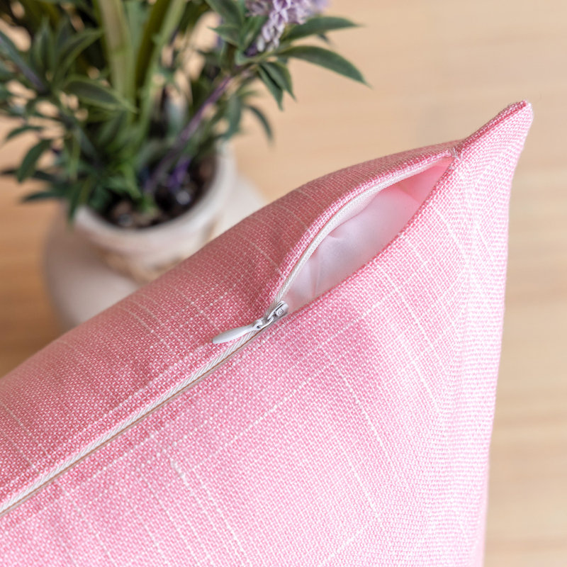 Reversible Throw Pillow, Light Pink, 12" x 20", Pillow Cover & Insert