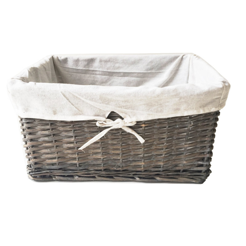 Brambly Cottage Wicker Decorative Basket, 12cm H x 32cm W x 22cm D, White