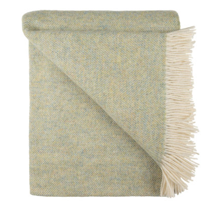 Shetland Lambswool Hand Woven Throw Blanket