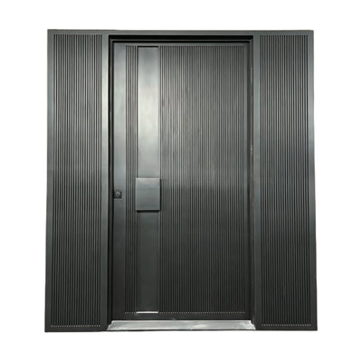 Linea Ribbed Iron Pivot Door