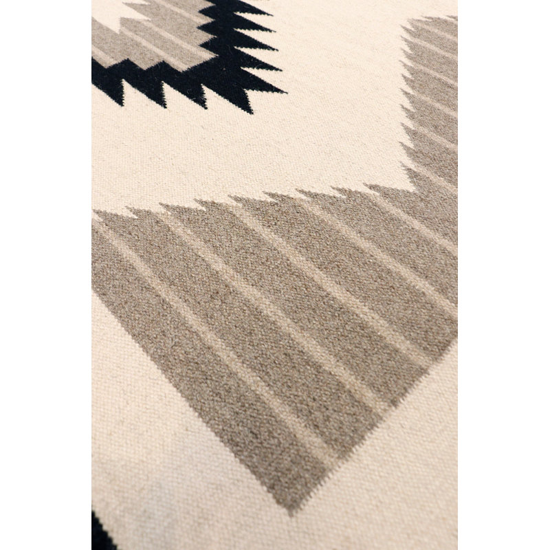 Canvello Tuscany Reversible Wool Ivory Area Rug- 6'1'' X 9'